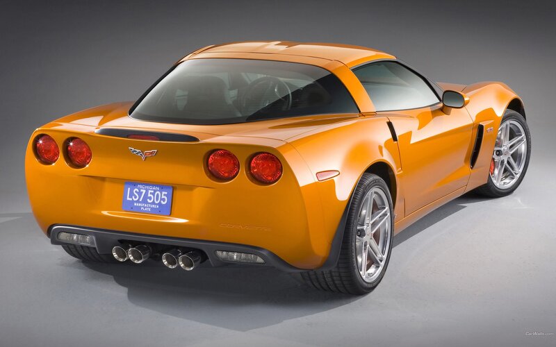 orange corvette sports car
