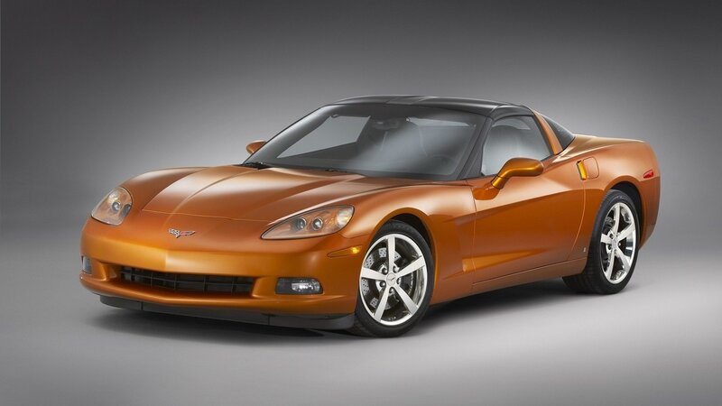 orange corvette sports car