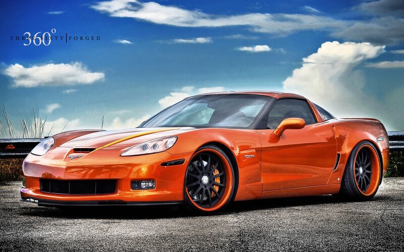 Orange Corvette sports car
