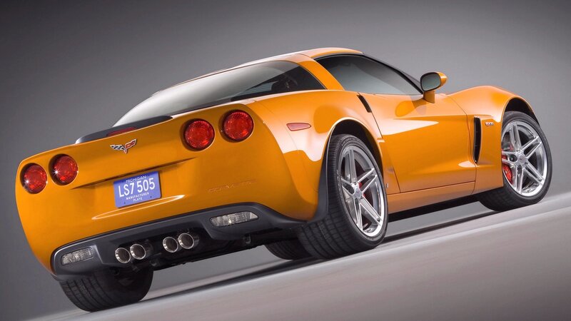 orange corvette sports car