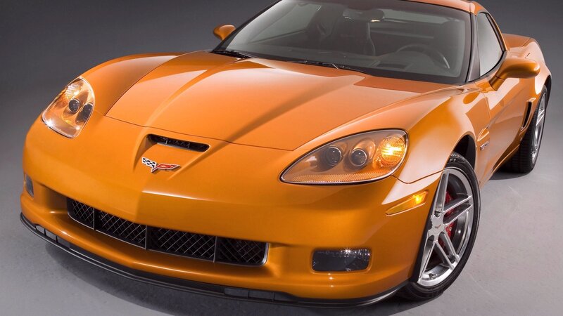 orange corvette sports car