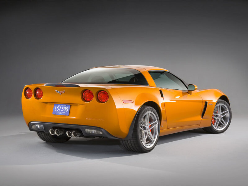 Orange Corvette sports car