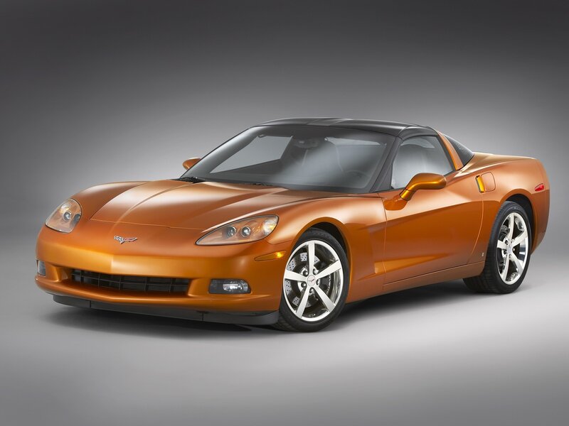 orange corvette sports car
