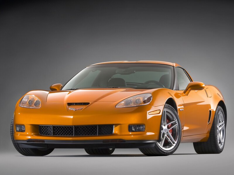 Orange Corvette Sports Car — Black