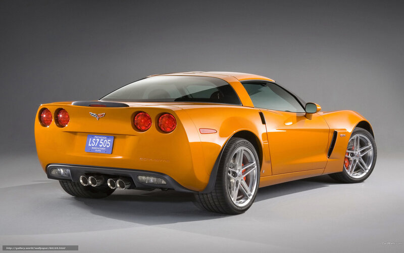 Orange Corvette Sports Car — Dramatic, Photograph, License Plate, Exhaust