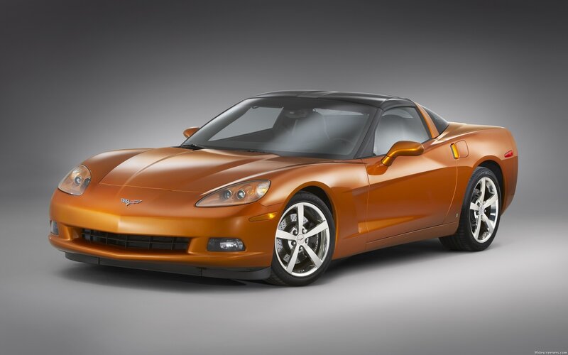 Orange Corvette Sports Car — Dramatic, Photograph, Wheel