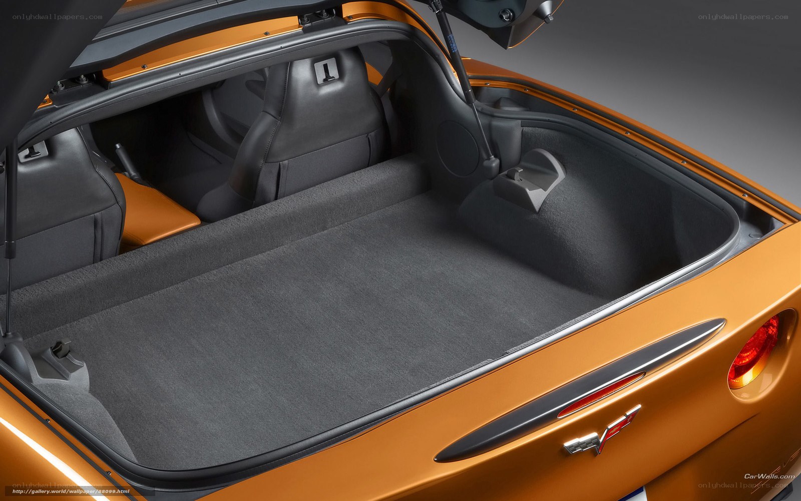 orange corvette trunk space