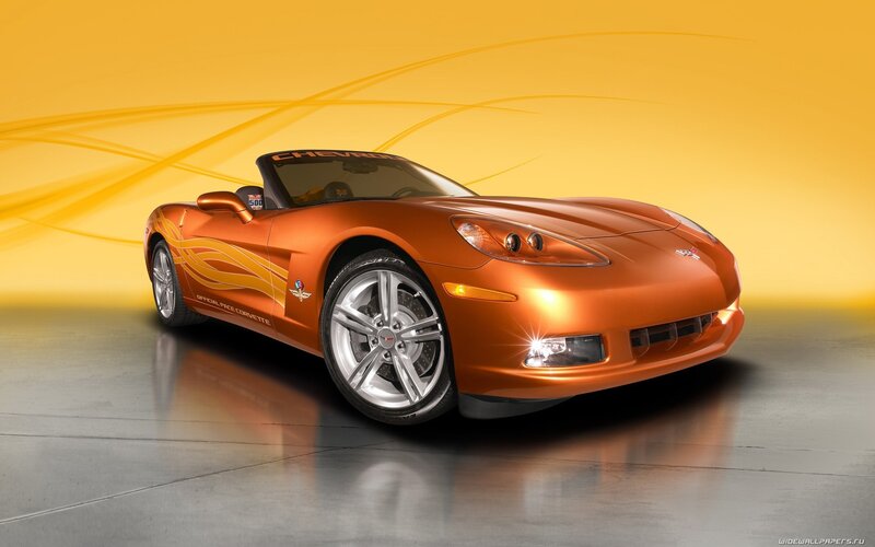 Orange Corvette with flame decals