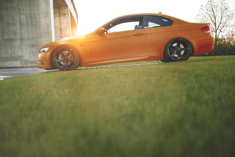 Orange Coupe Car — Dramatic