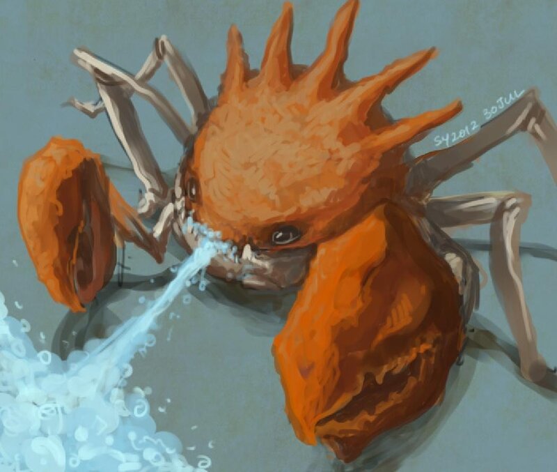 Orange Crab Creature