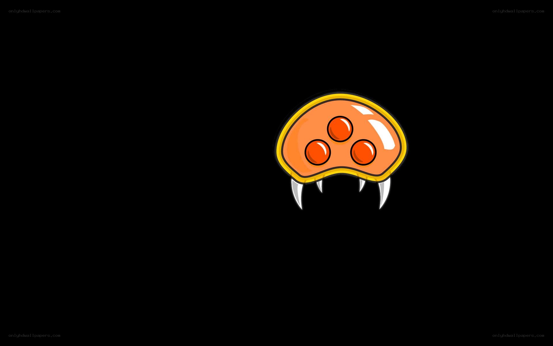orange creature with fangs