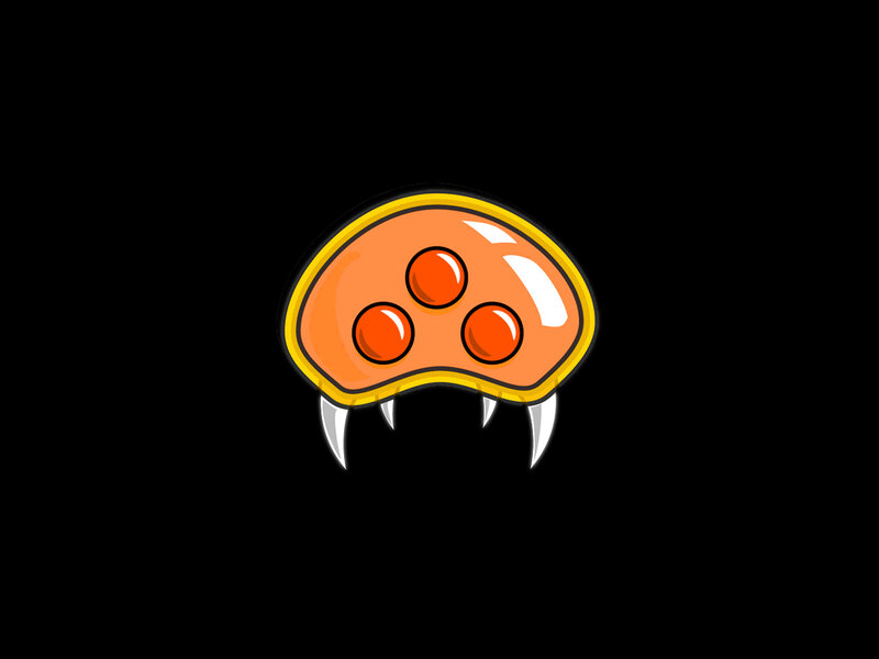 orange creature with sharp teeth