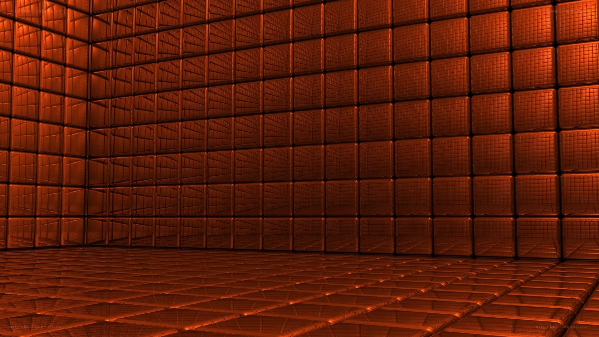 orange cube grid room