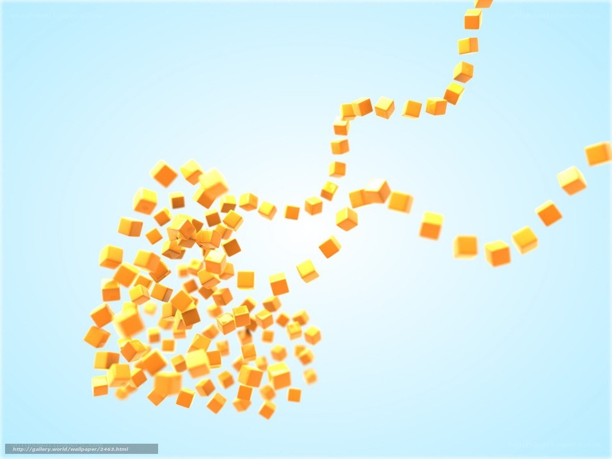 Orange cubes in motion