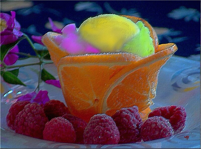 Orange Cup with Ice Cream
