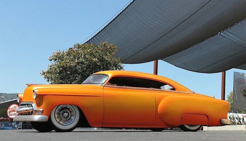 Orange Custom Car — Bright, Afternoon, Photograph