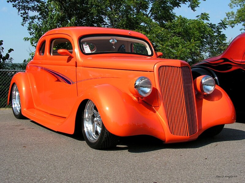 Orange Custom Car — Bright, Afternoon