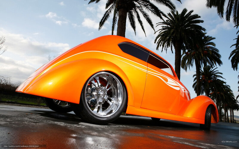 Orange Custom Car — Dramatic, Afternoon
