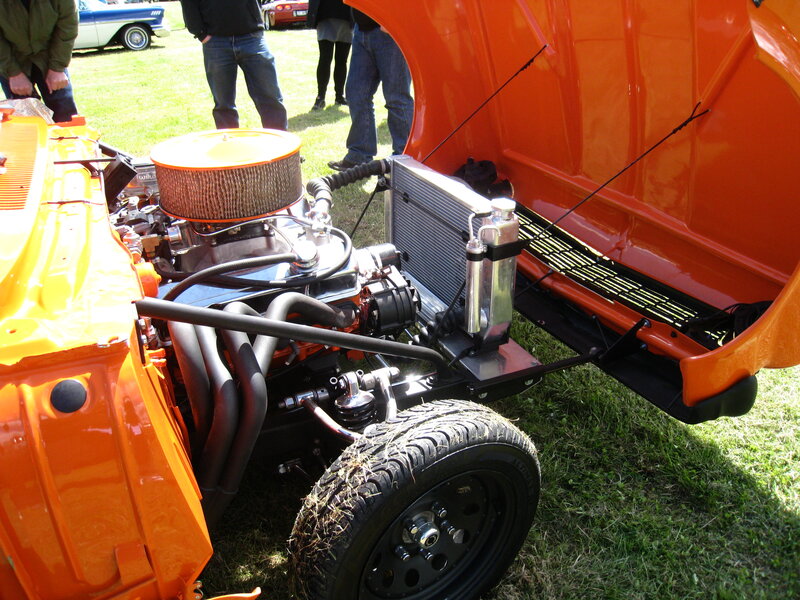 Orange Custom Car Engine