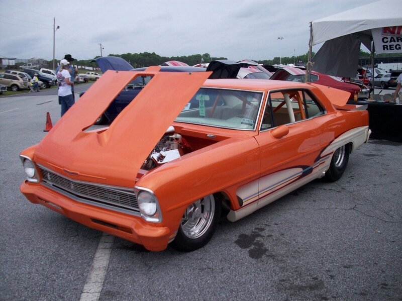 Orange Custom Car — Outdoor, Afternoon, Photograph, Car Show