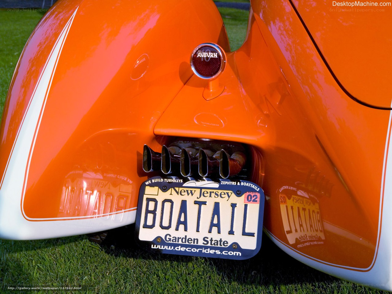 Orange custom car rear view