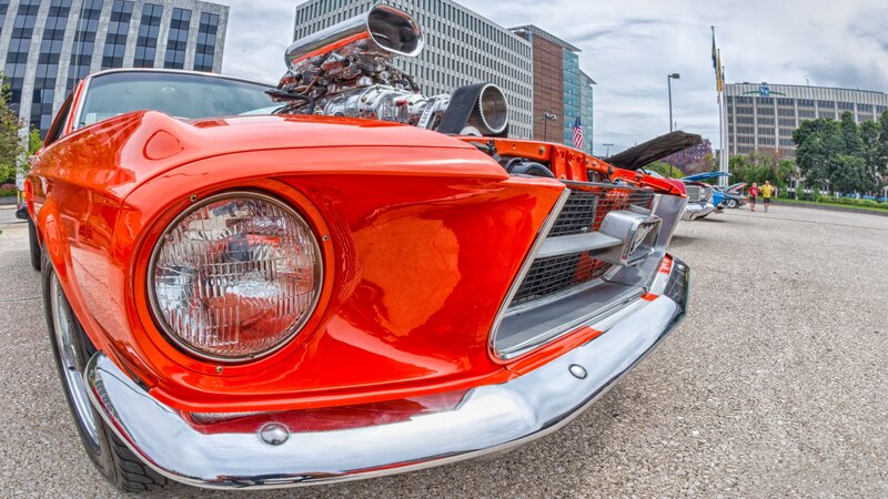 Orange Custom Car — Red, Outdoor
