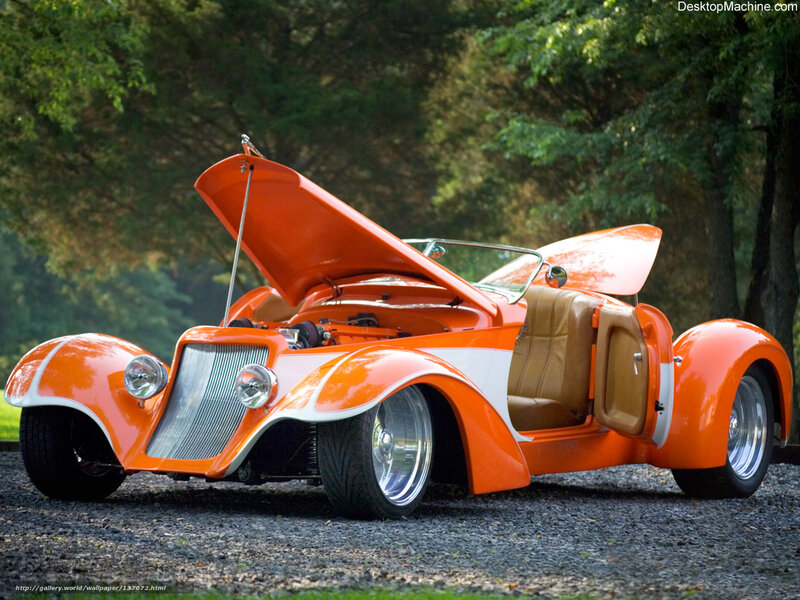 Orange Custom Car — Serene, Afternoon, Photograph