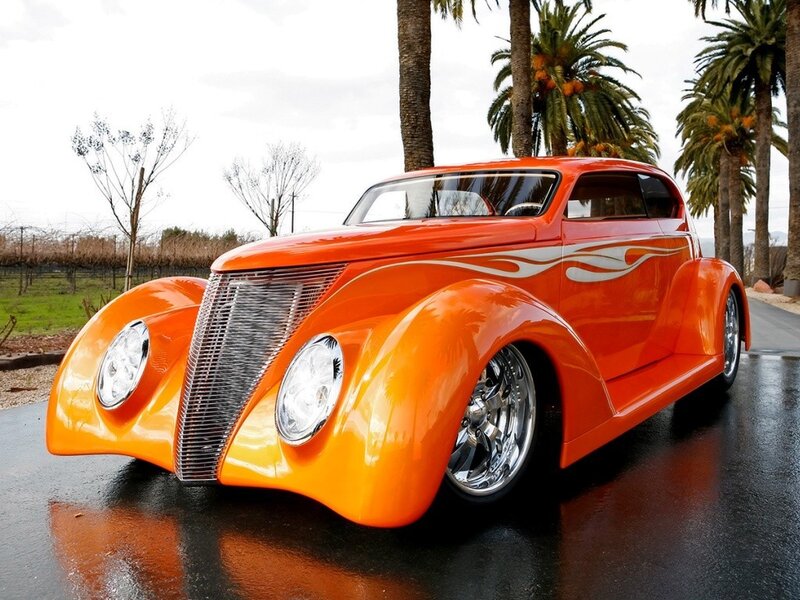 Orange Custom Hot Rod — Calm, Afternoon
