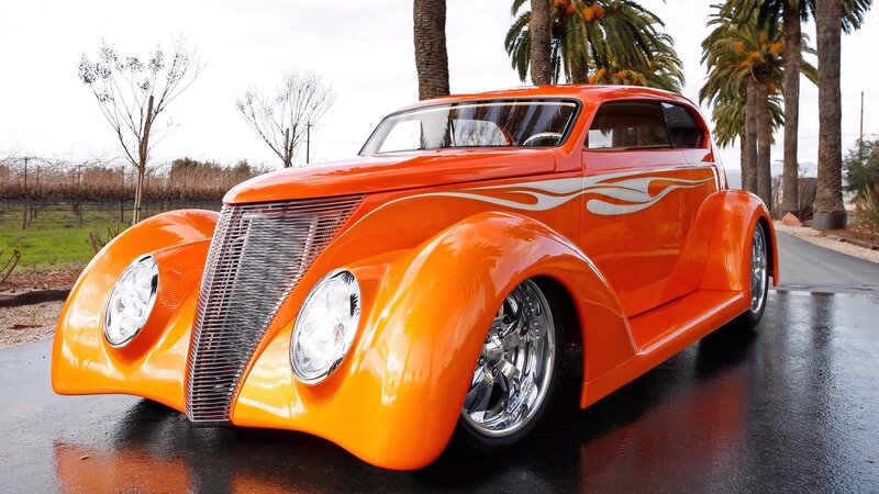 Orange Custom Hot Rod Car