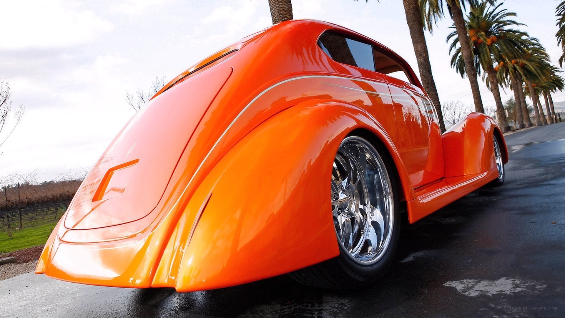 Orange custom hot rod car