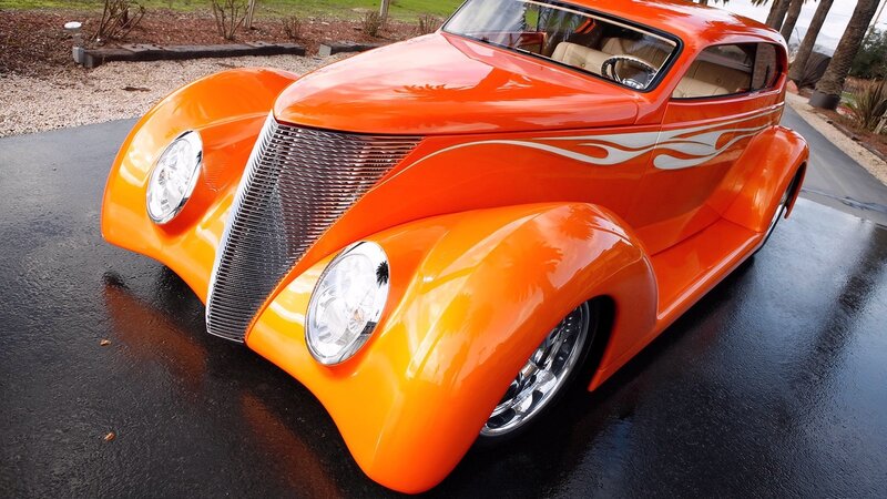 Orange custom hot rod car