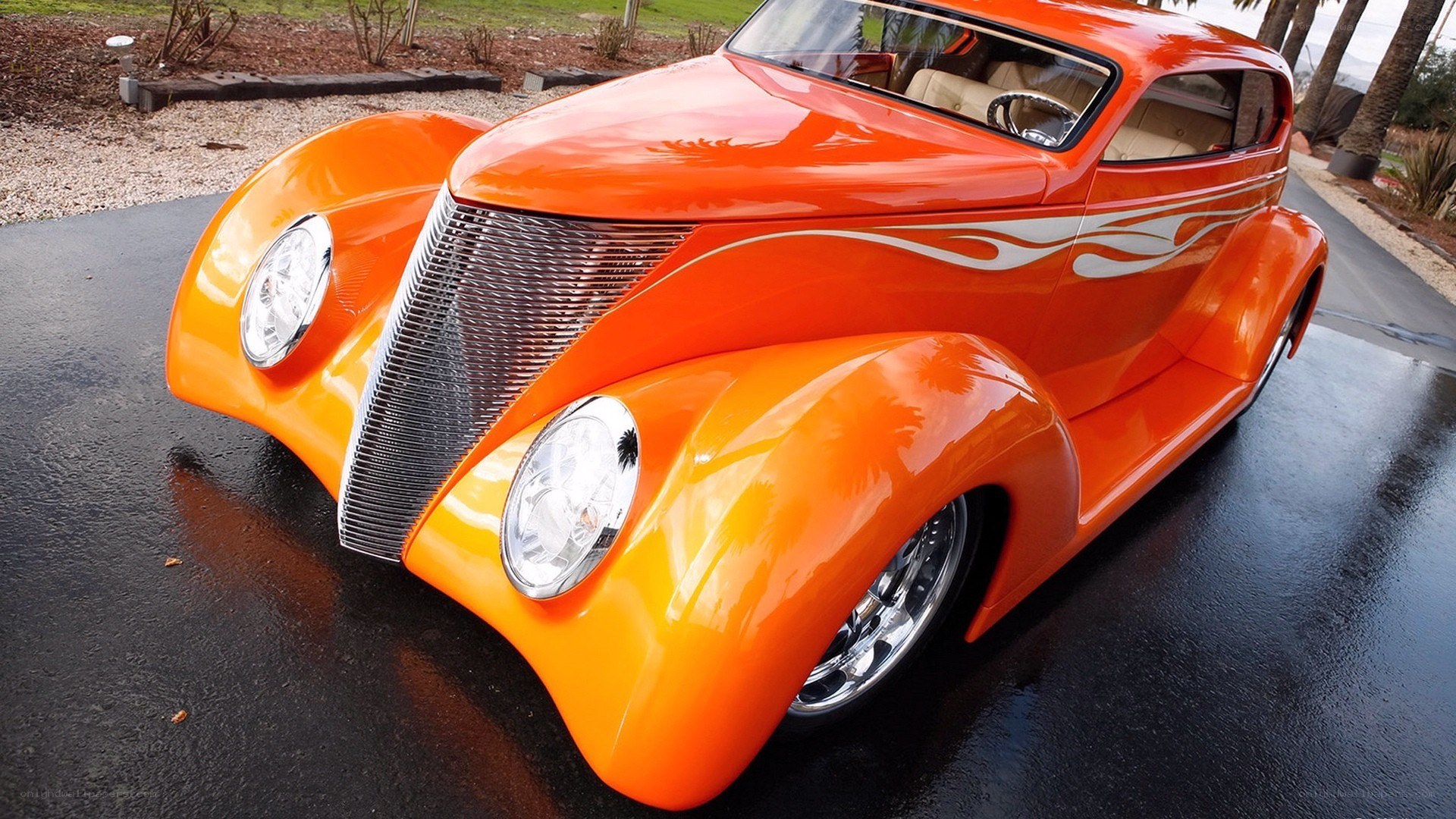 Orange custom hot rod car