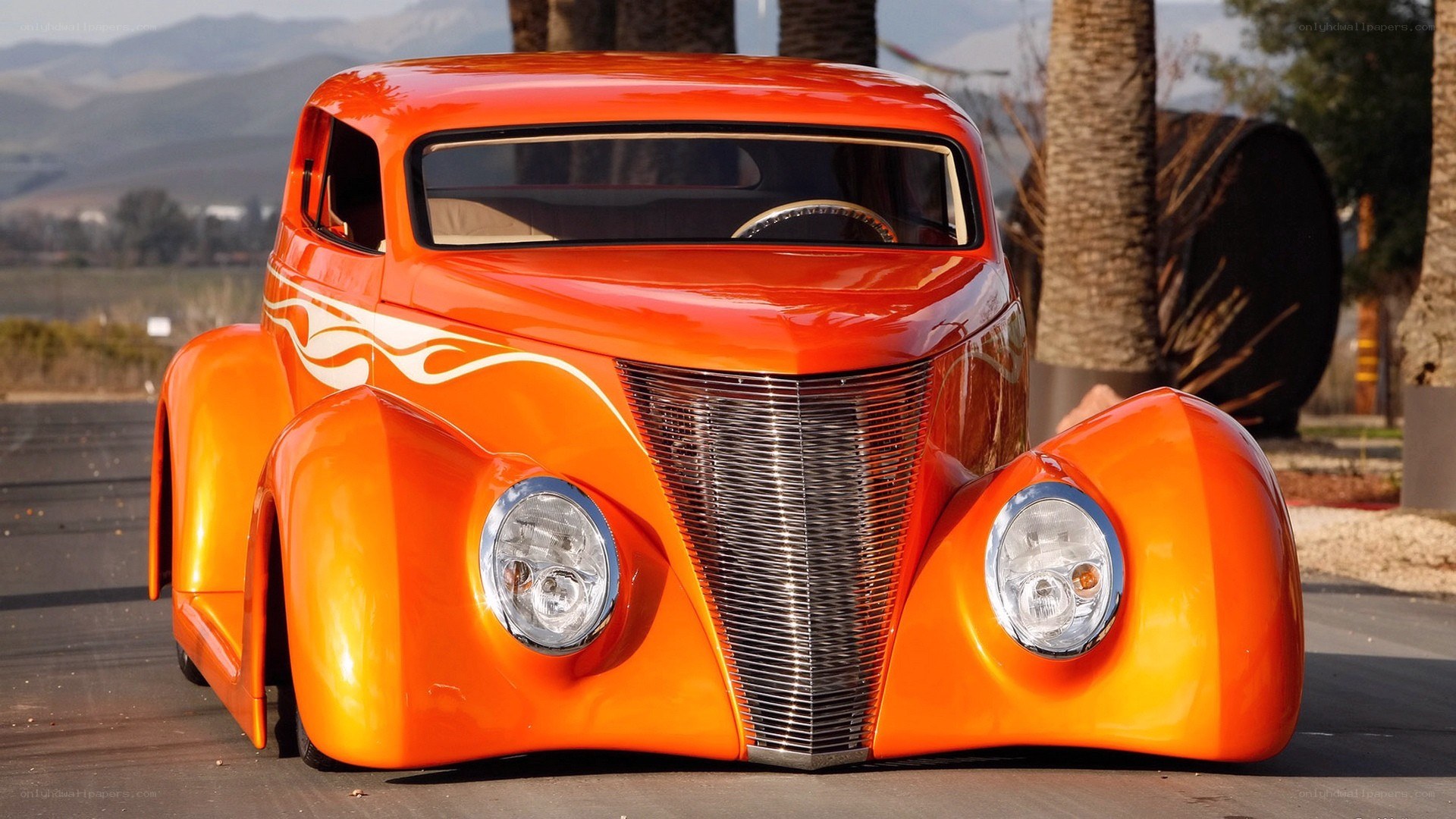 orange custom hot rod car