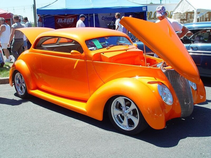 Orange custom hot rod car