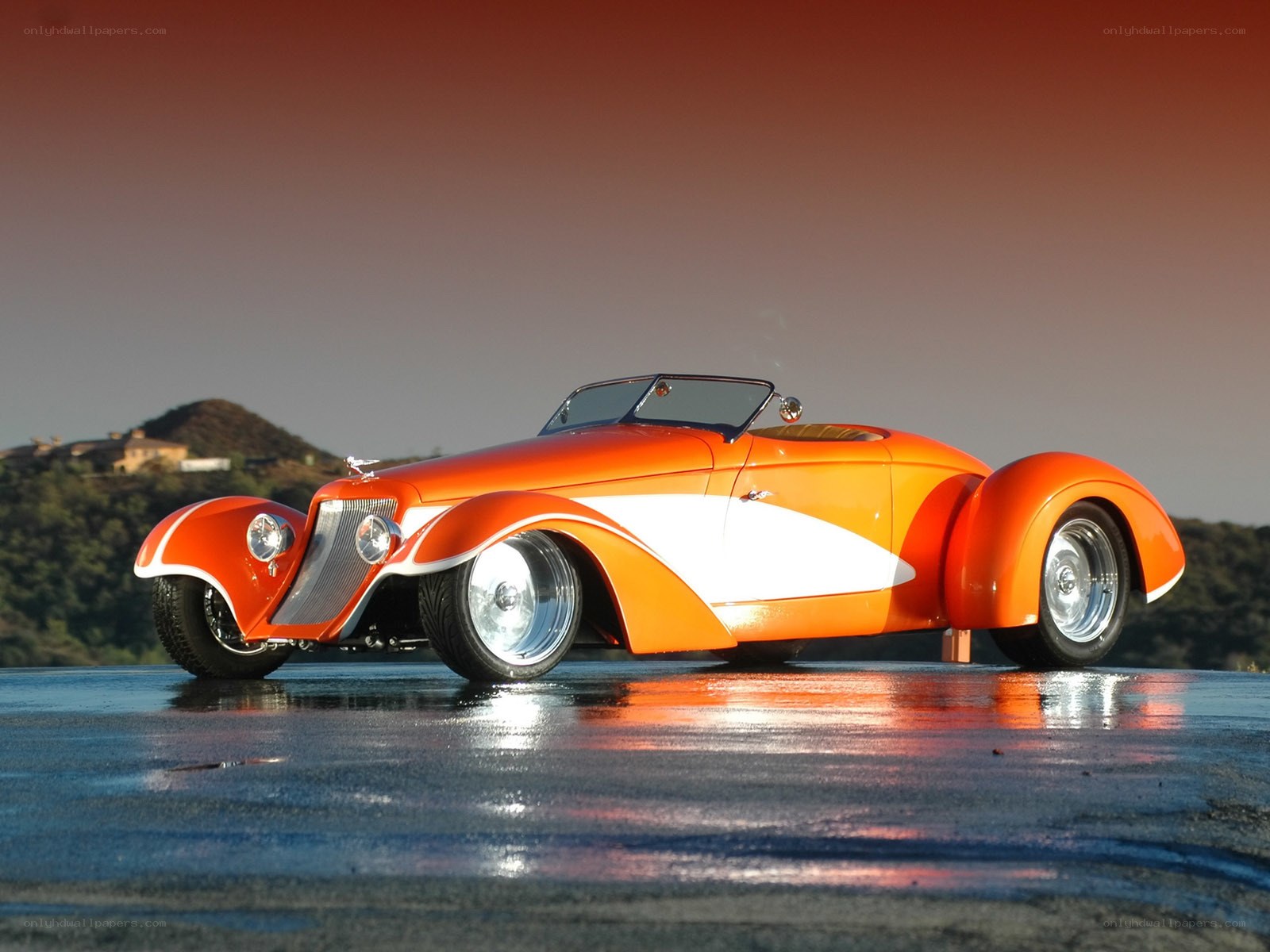 Orange custom hot rod car