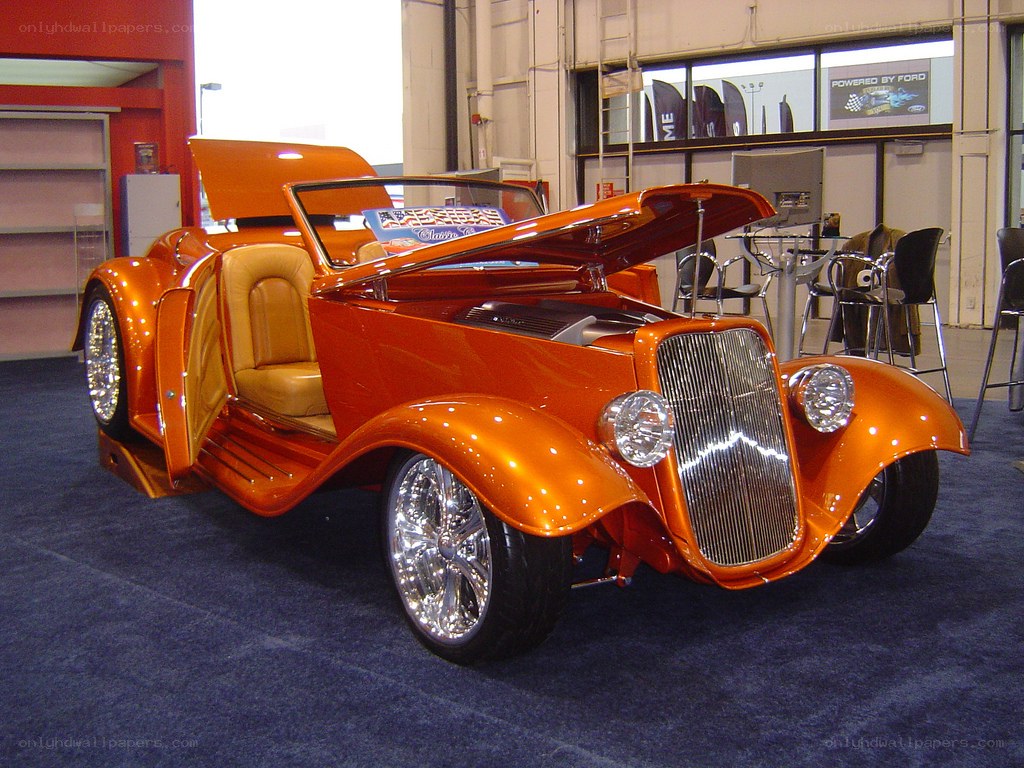 Orange custom hot rod car