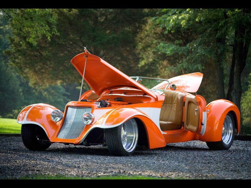 Orange custom hot rod car