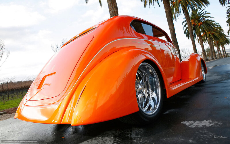 orange custom hot rod car