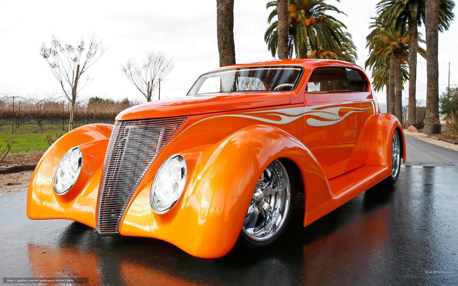 Orange Custom Hot Rod Car