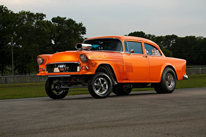 Orange Custom Hot Rod — Dramatic, Afternoon