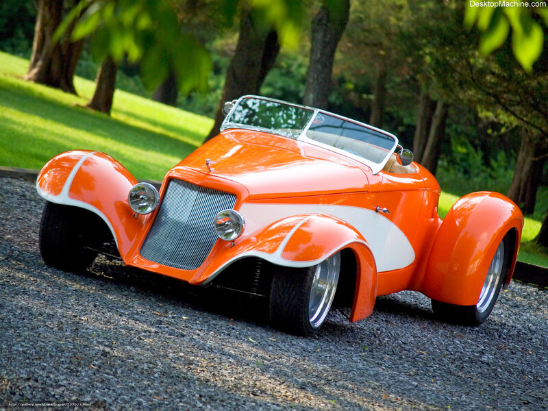 Orange Custom Hot Rod — Serene, Afternoon