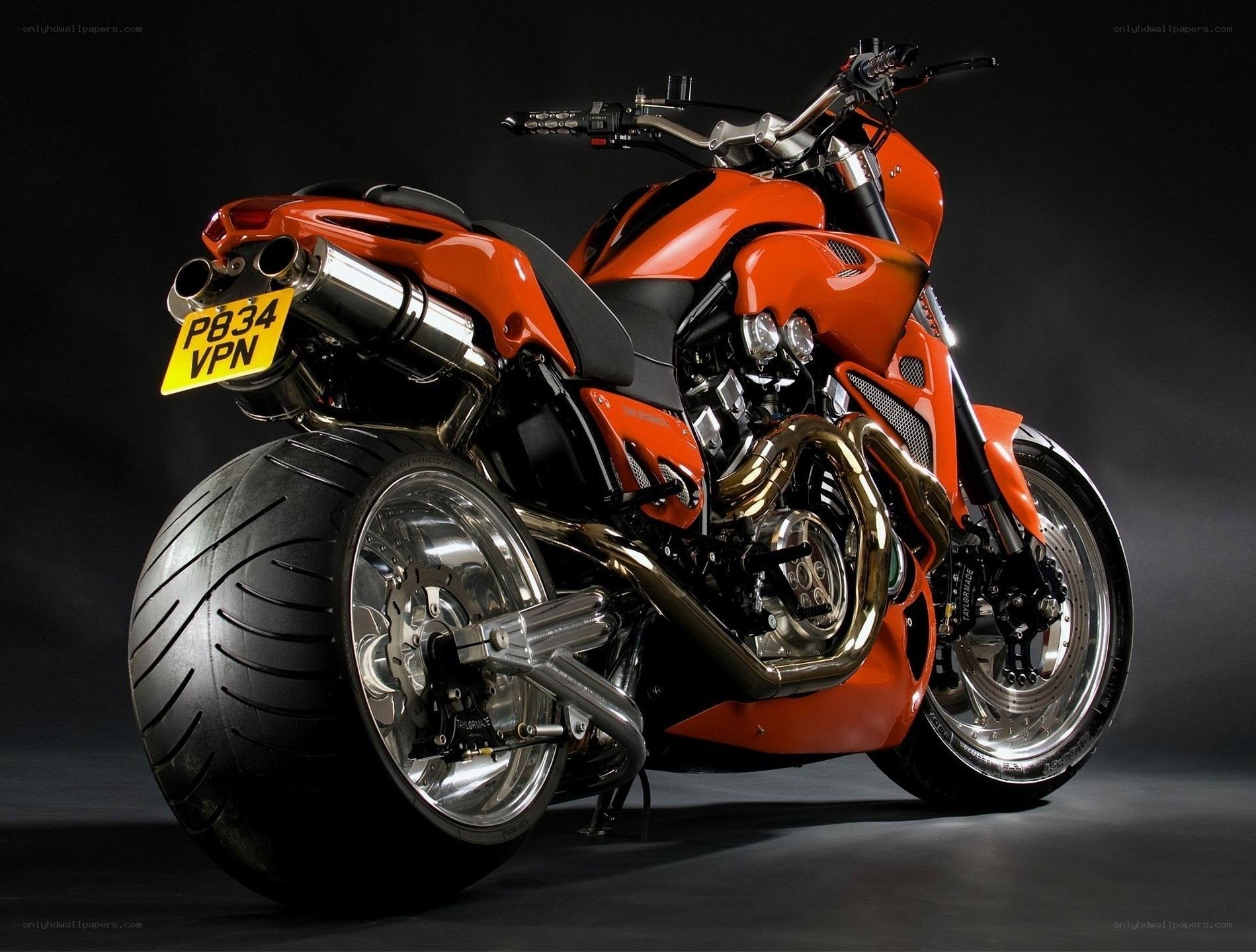 orange custom motorcycle