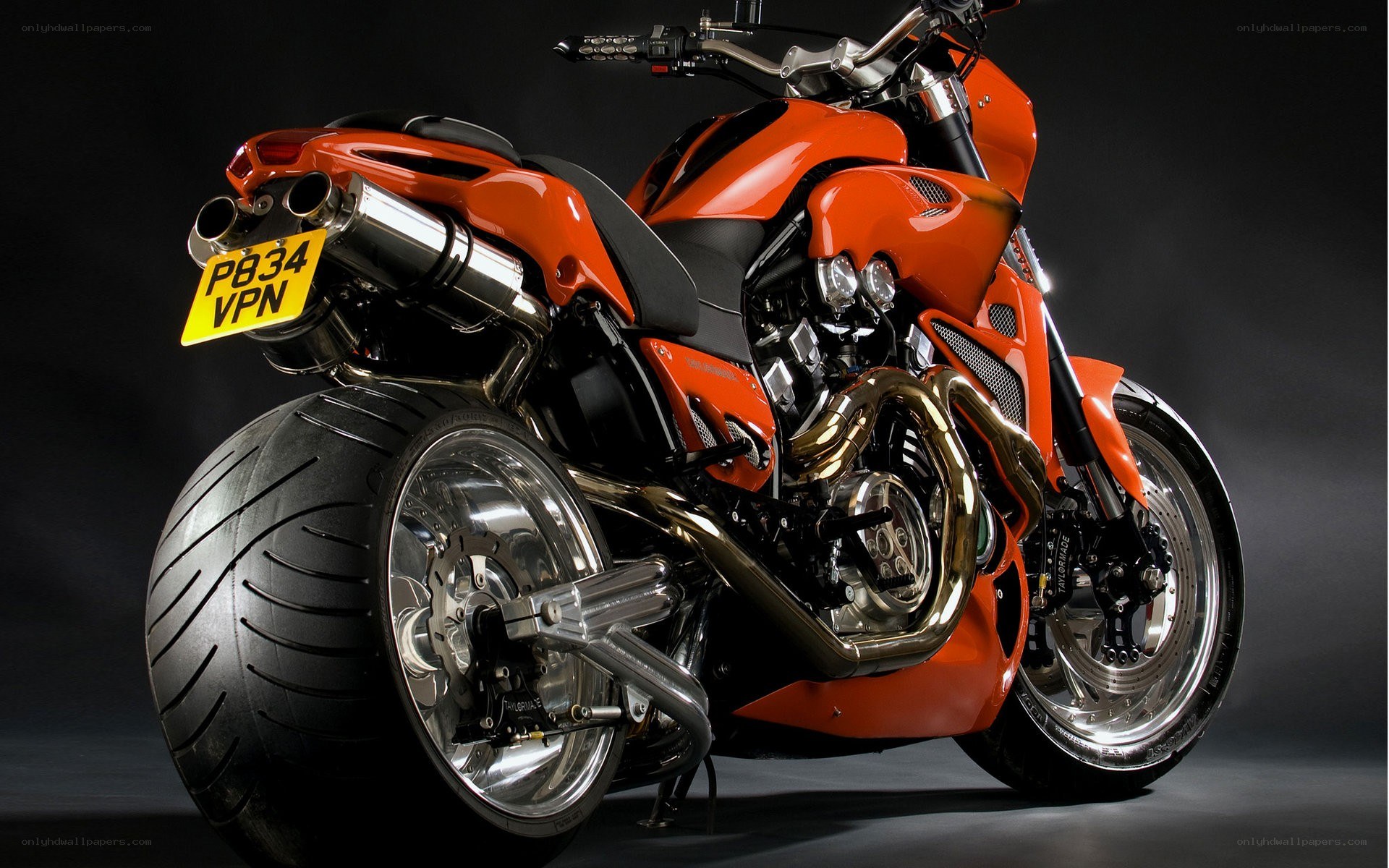 orange custom motorcycle
