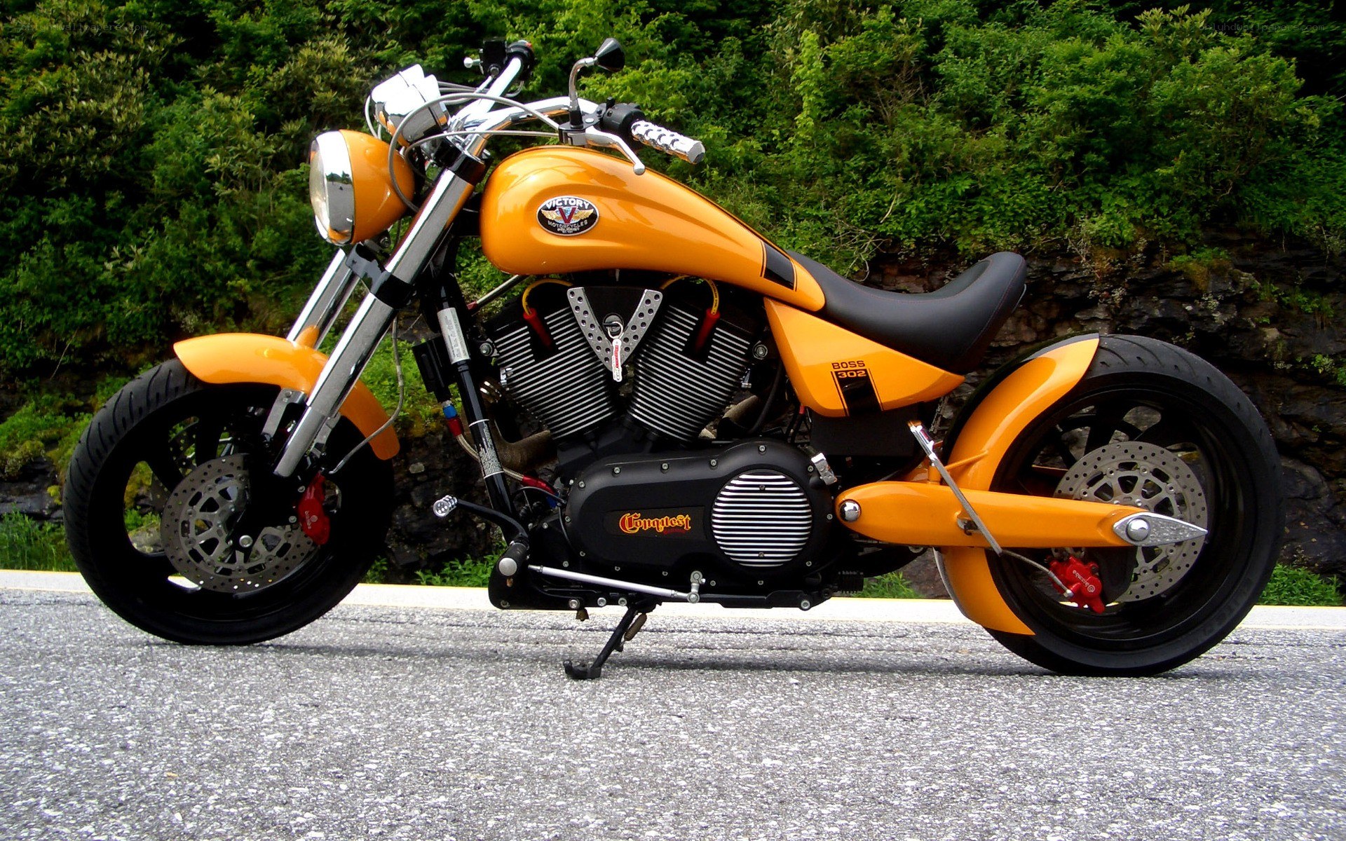 orange custom motorcycle