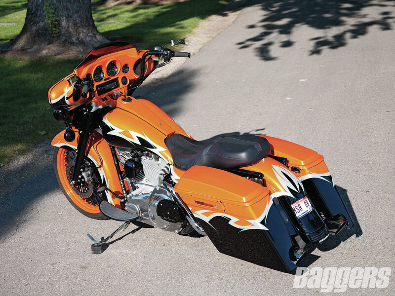 Orange Custom Motorcycle — Calm, Afternoon