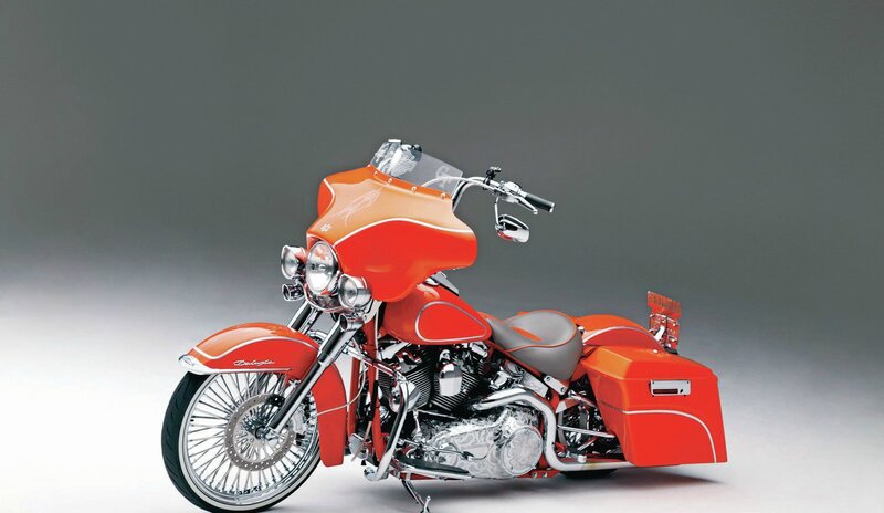 Orange Custom Motorcycle — Red