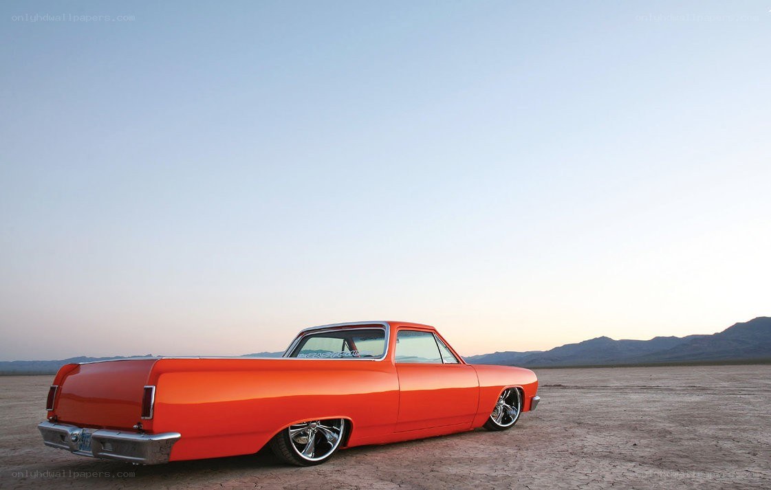 Orange custom pickup truck