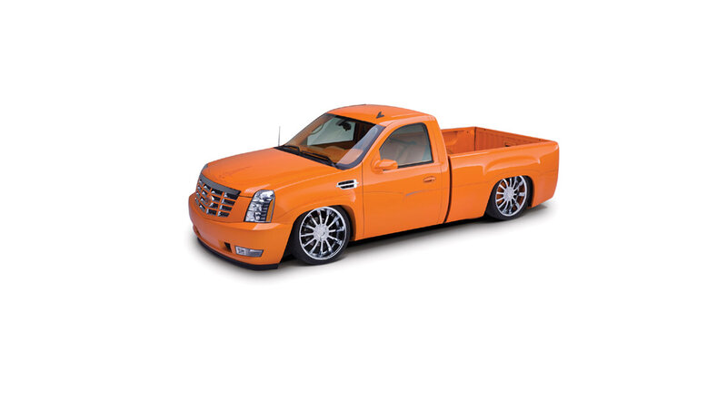 orange custom pickup truck