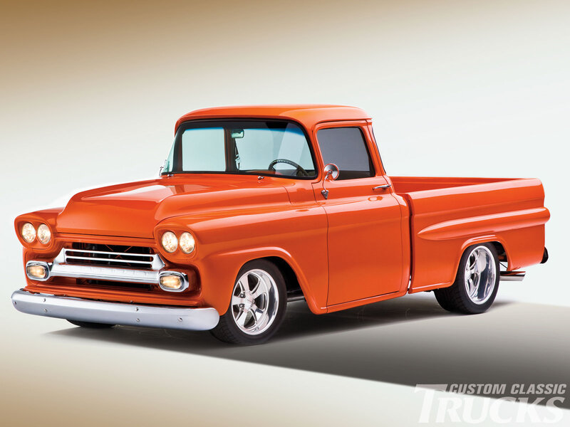 Orange Custom Pickup Truck — Clean, Photograph