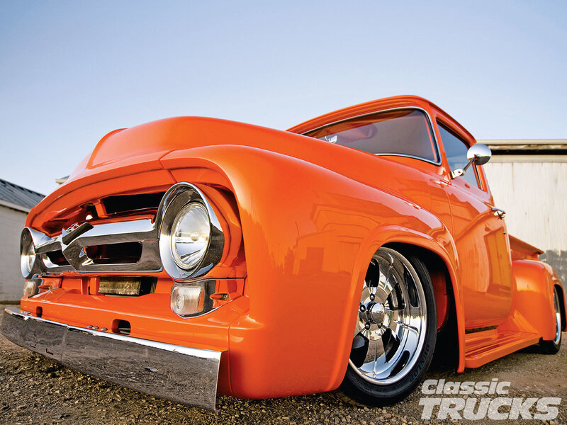 Orange Custom Pickup Truck — Dramatic, Afternoon, Photograph